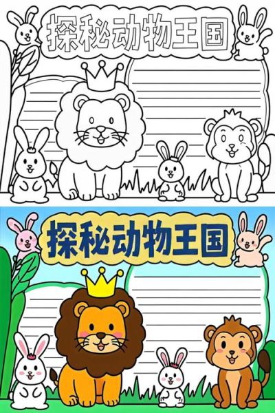 怎么画动物世界大百科读书推荐卡_动物主题读书卡制作教程