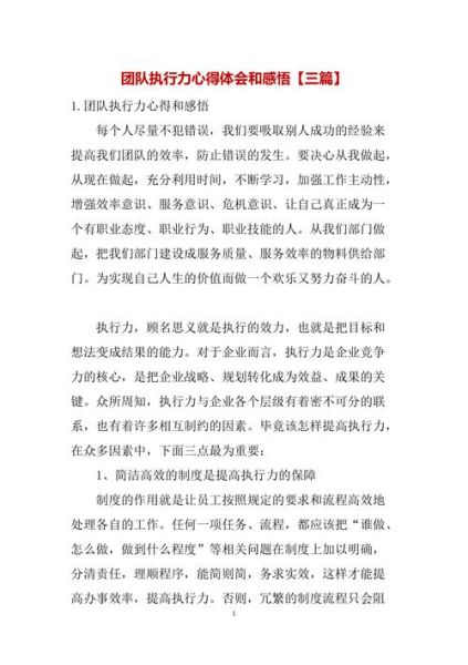 如何提升团队执行力_管理心理学心得体会