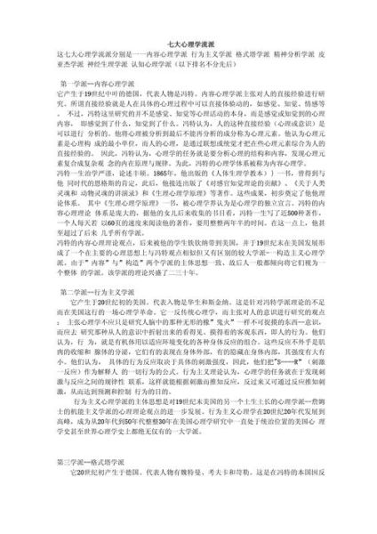 心理学七大学派有哪些_如何影响个人成长