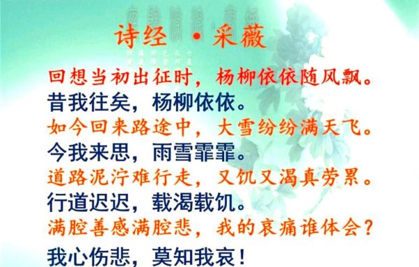 采薇节选表达了什么情感_如何理解戍边思乡